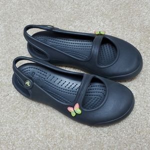 Kids Crocs - mary jane style with butterflies